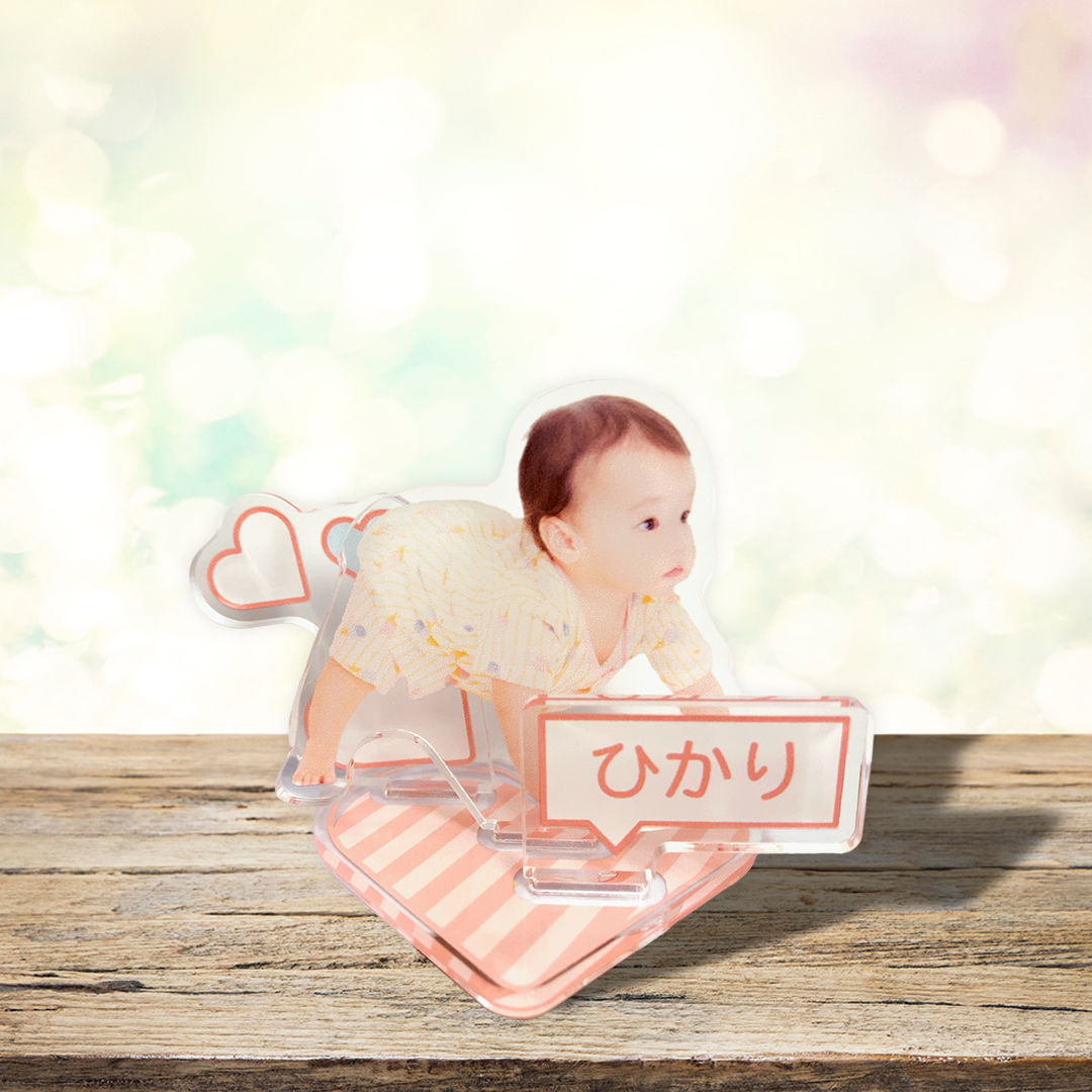 【ハート】ストライプ　アクリルスタンド