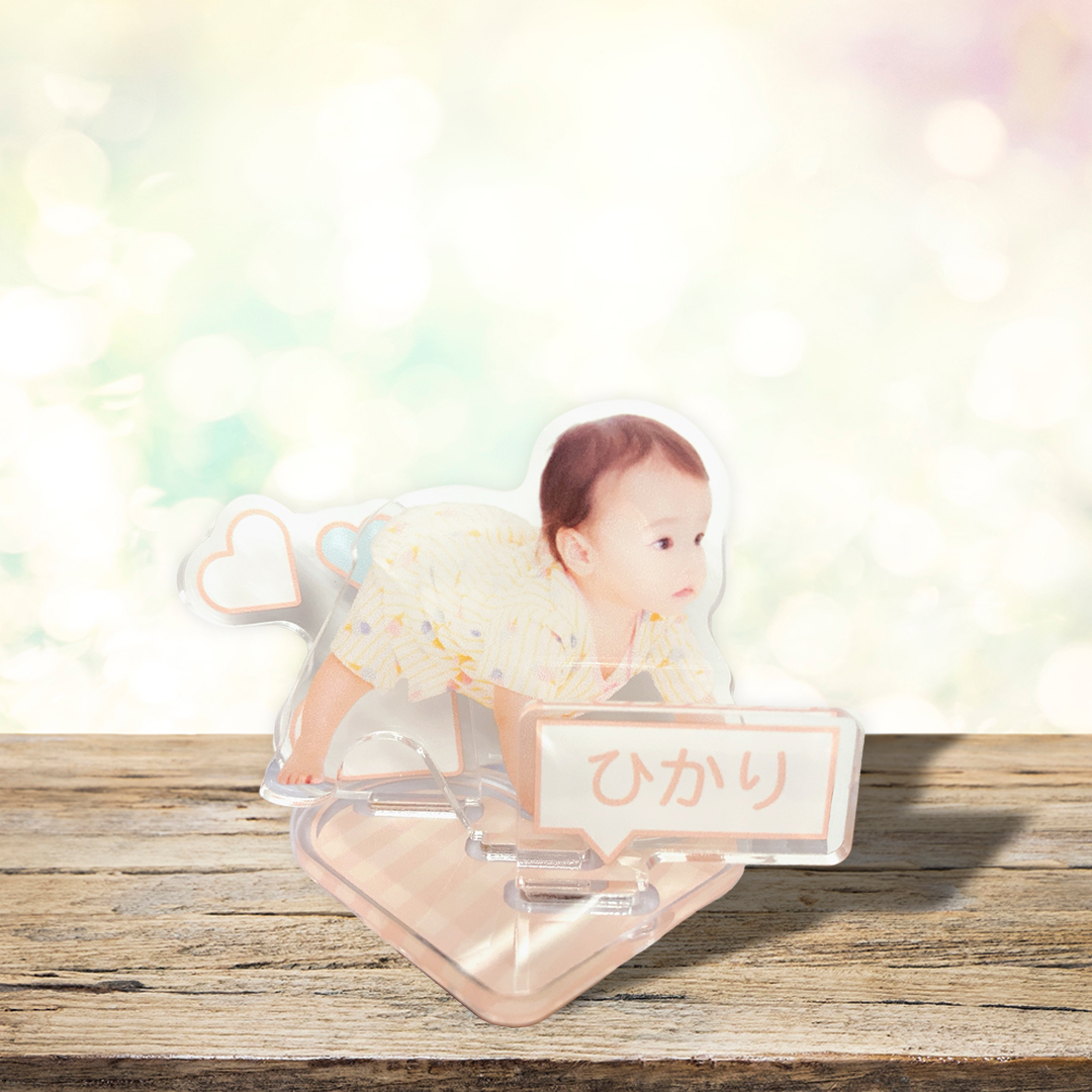 【ハート】ストライプ　アクリルスタンド