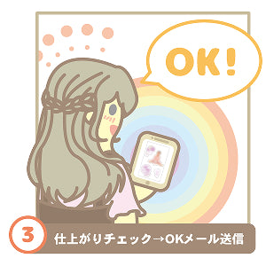 仕上がりチェック→OKメール送信